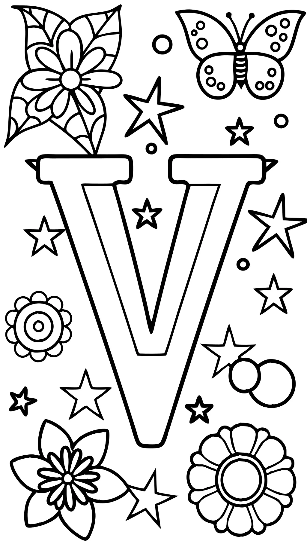 letter v coloring page